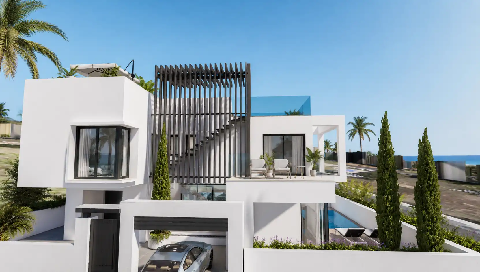Vista exterior de Casa o chalet en venta en Nerja con Aire acondicionado, Jardín privado y Piscina