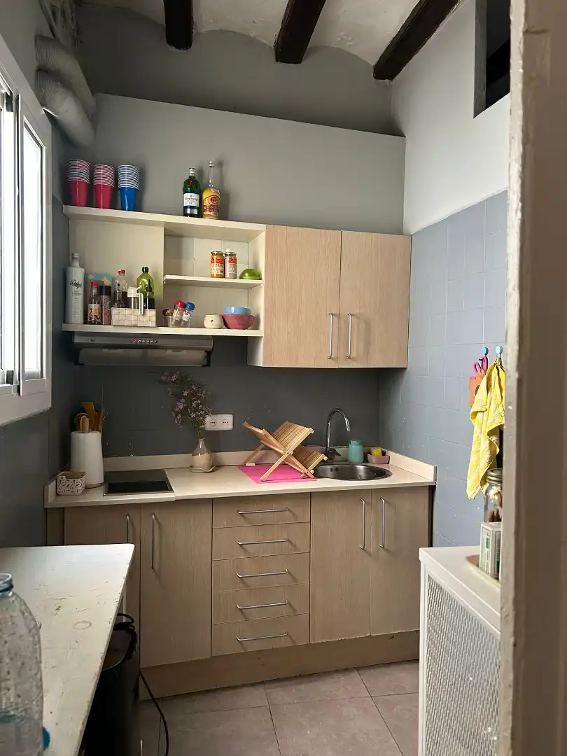 Cocina de Piso de alquiler en Barcelona con Parquet, Amueblado y Horno