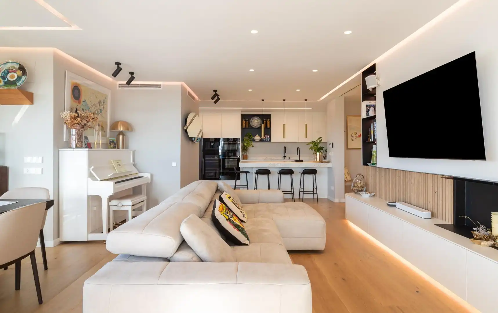 Wohnzimmer von Dachboden zum Verkauf in Sabadell mit Klimaanlage, Heizung und Parkett