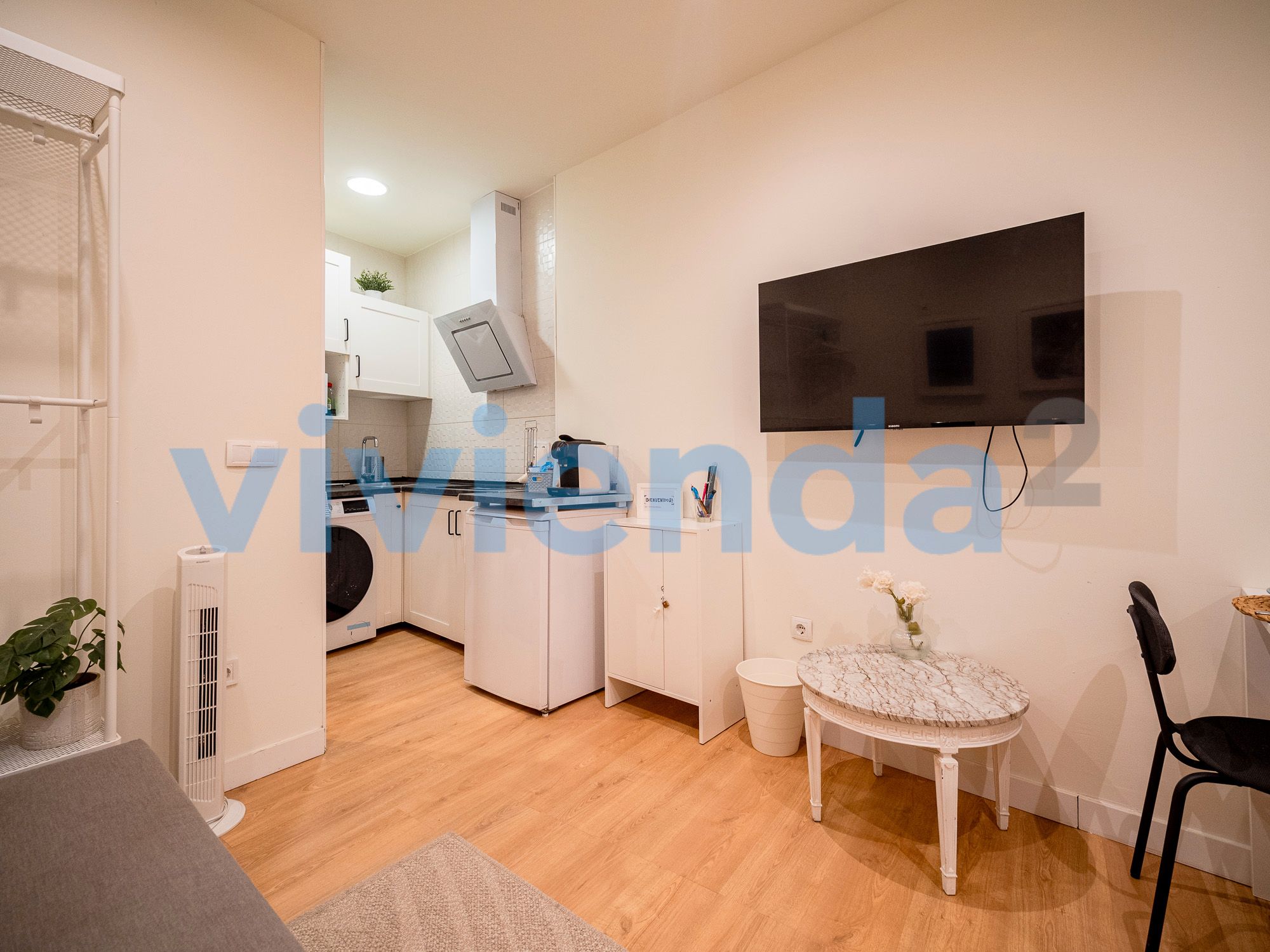 Kitchen of Flat for sale in  Madrid Capital  with Heating and Furnished