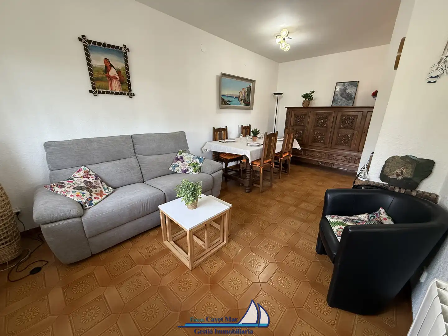 Sala de estar de Casa adosada en venta en Cambrils con Aire acondicionado, Calefacción y Jardín privado