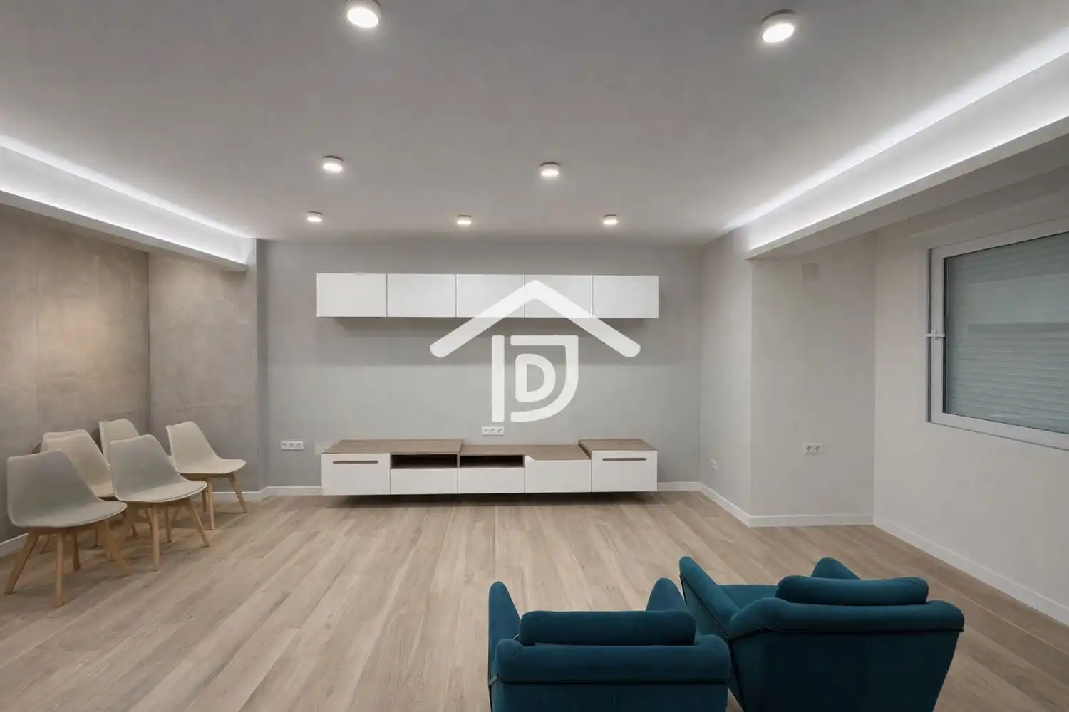 Sala de estar de Casa adosada en venta en Benimuslem con Aire acondicionado, Terraza y Trastero