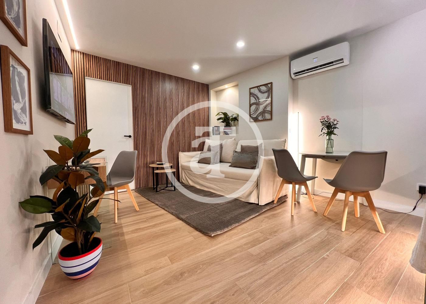 Sala d'estar de Pis de lloguer en  Madrid Capital amb Aire condicionat, Calefacció i Moblat