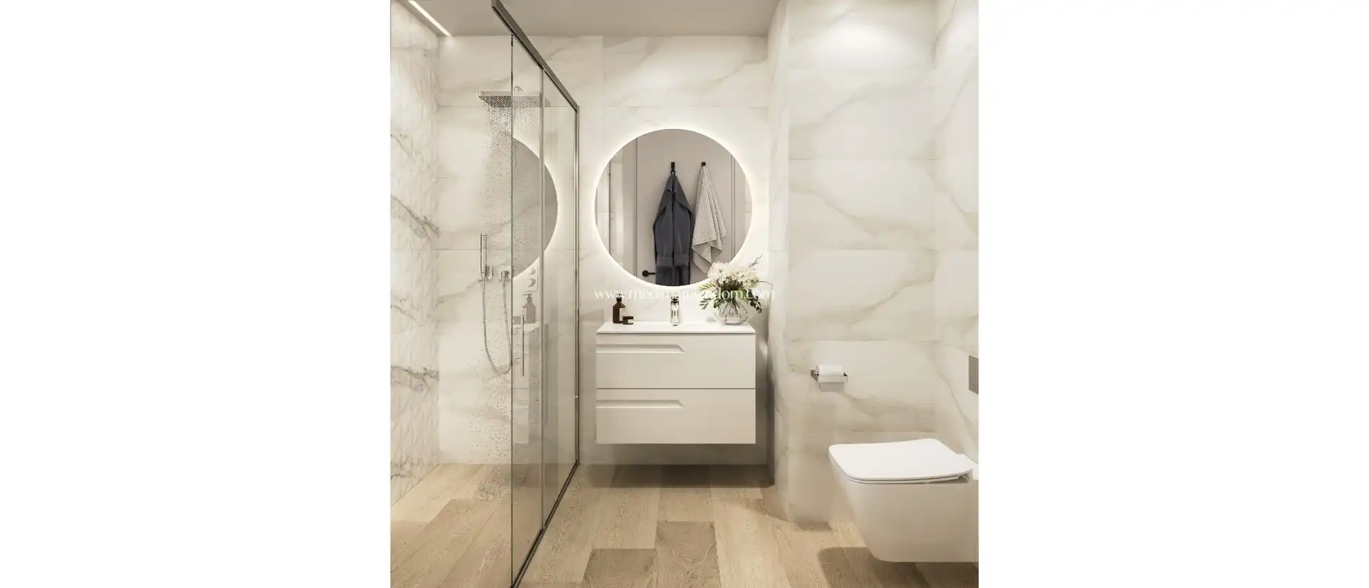 Badezimmer von Wohnung zum Verkauf in Calpe / Calp mit Terrasse