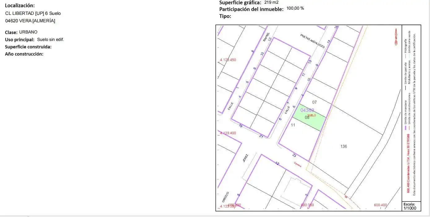 Terrenos y solares en venta en Vera Ciudad