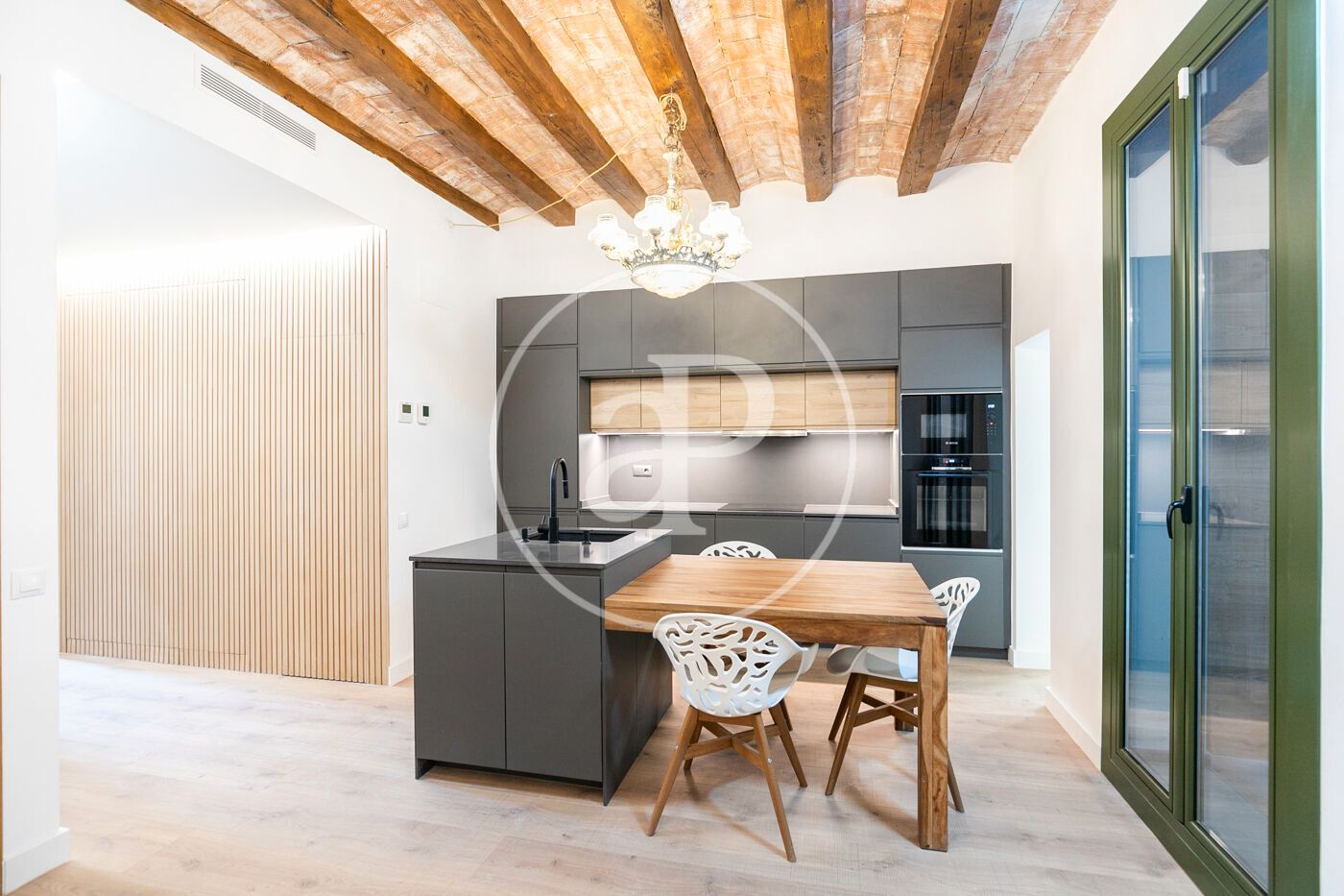 Kitchen of Flat for sale in  Barcelona Capital  with Air Conditioner, Heating and Balcony