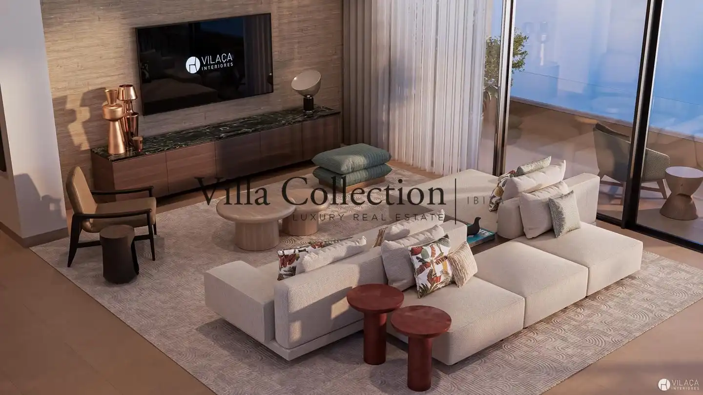 Living room of Houses for sale in Santa Eulària des Riu  with Air Conditioner, Heating and Terrace