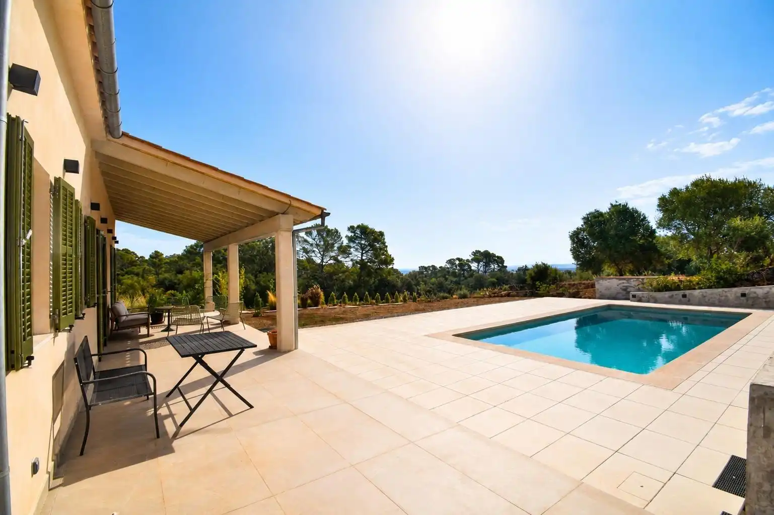 Terrasse von Country house zur Miete in Búger mit Klimaanlage, Heizung und Privatgarten