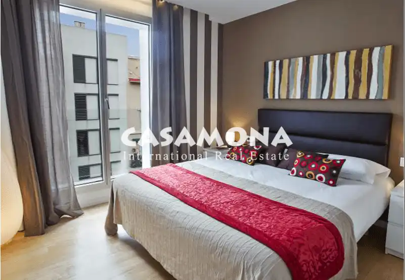 Schlafzimmer von Wohnungen zur Miete in Barcelona mit Klimaanlage, Heizung und Möbliert