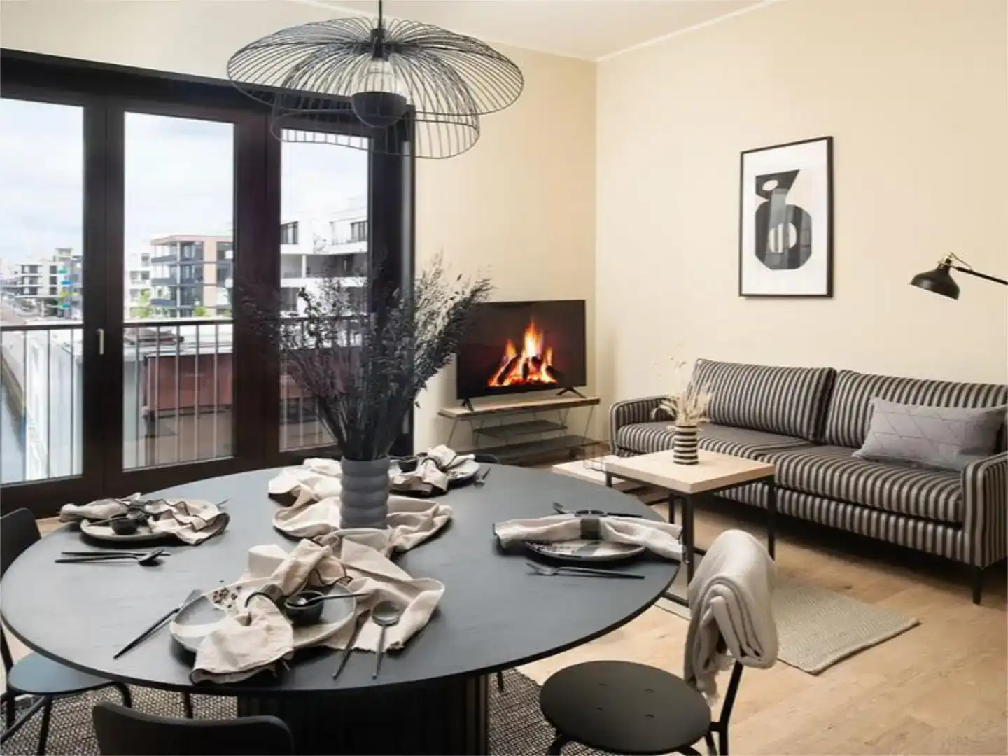 Sala d'estar de Apartament de lloguer en Madrid amb Aire condicionat i Moblat