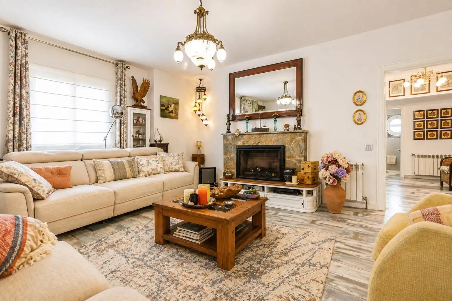 Sala de estar de Casa o chalet en venta en Mont-roig del Camp con Aire acondicionado, Calefacción y Jardín privado