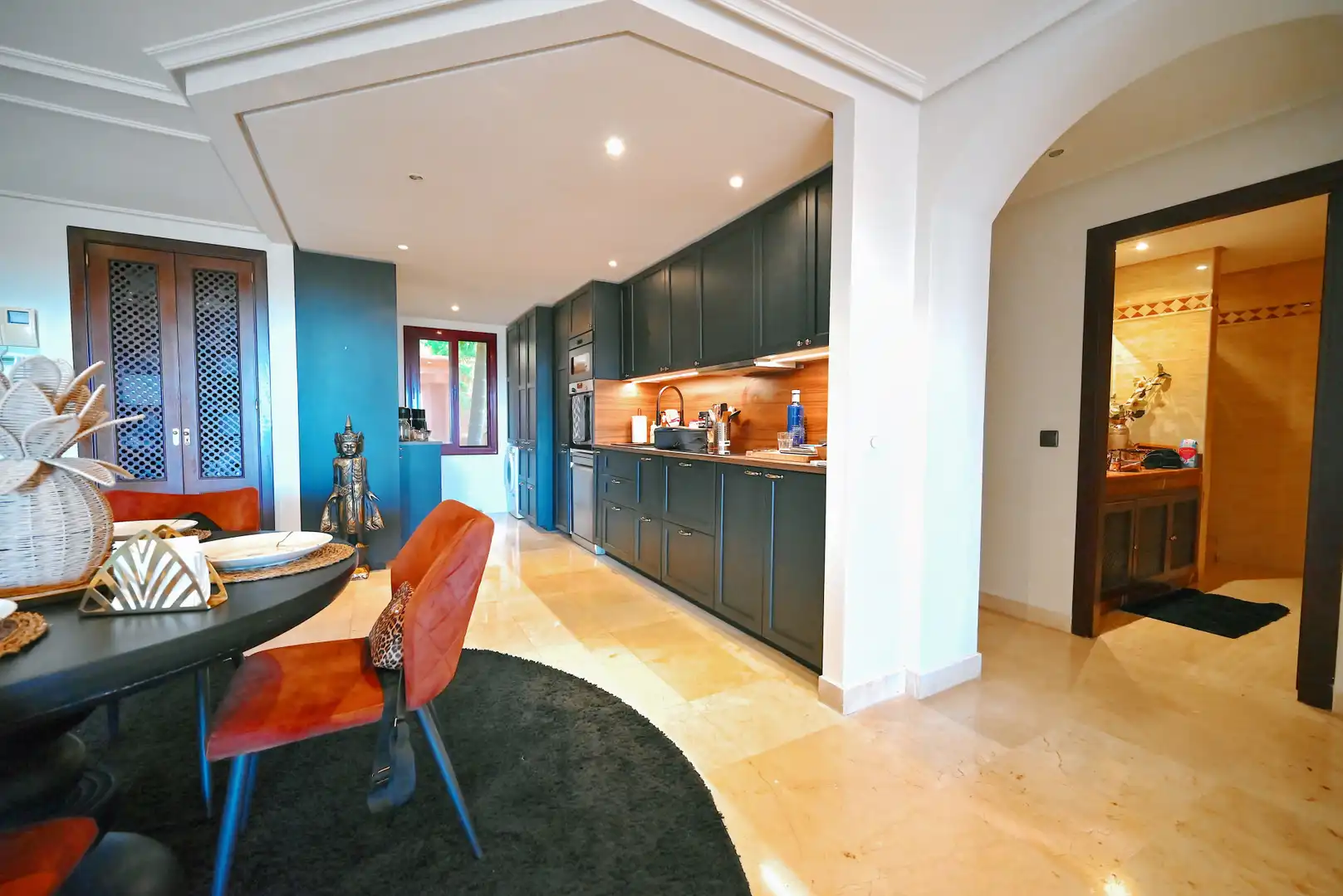 Cocina de Apartamento en venta en Ojén con Aire acondicionado, Jardín privado y Piscina