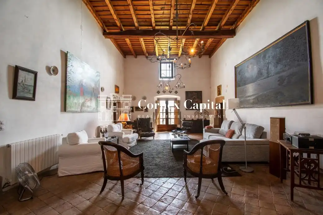 Wohnzimmer von Country house zur Miete in Rupià mit Klimaanlage, Heizung und Privatgarten