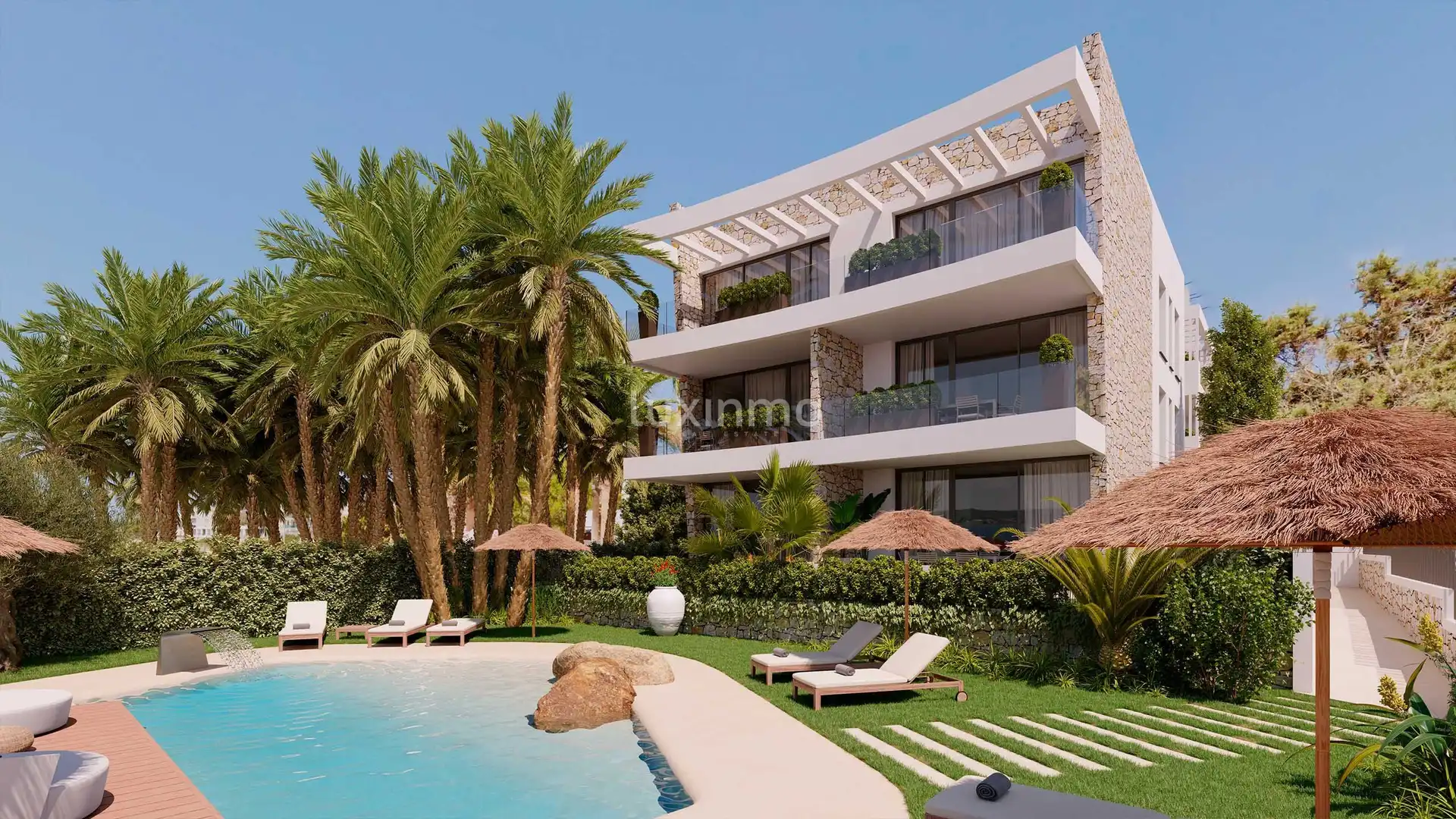 Garten von Wohnung zum Verkauf in Sant Antoni de Portmany mit Klimaanlage, Privatgarten und Terrasse