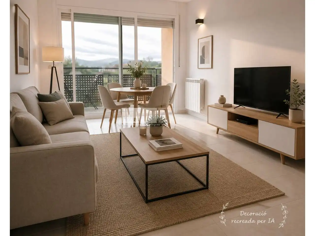 Wohnzimmer von Wohnung zum Verkauf in Tona mit Heizung und Balkon
