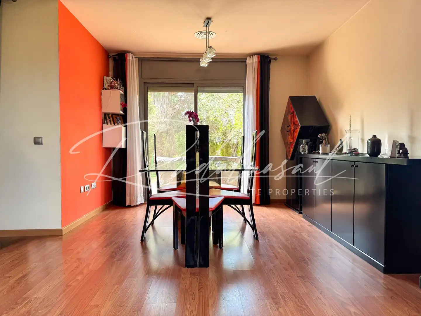 Dining room of Detached homes for sale in Perafort  with Air Conditioner, Private garden and Parquet flooring