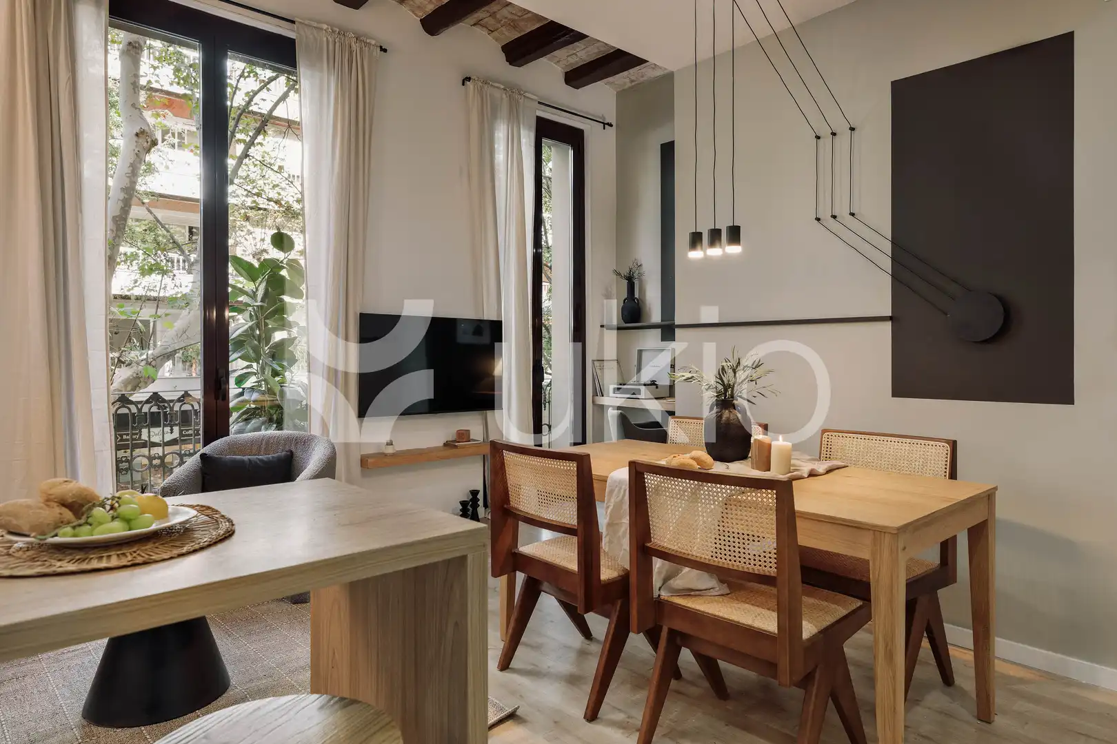 Sala d'estar de Apartament de lloguer en Barcelona amb Aire condicionat, Calefacció i Moblat