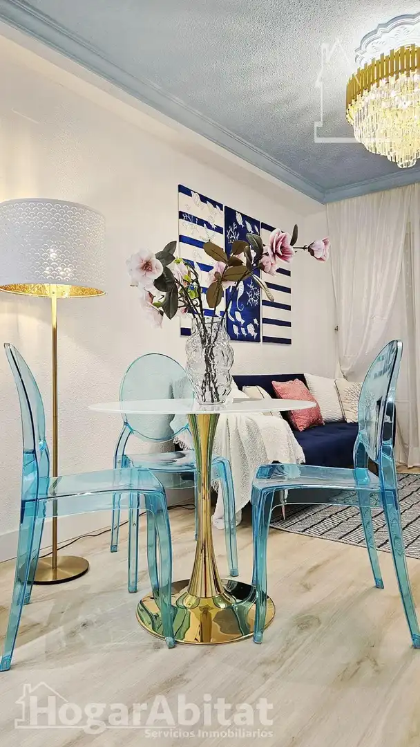 Dining room of Flat for sale in Oropesa del Mar / Orpesa  with Air Conditioner, Terrace and Furnished