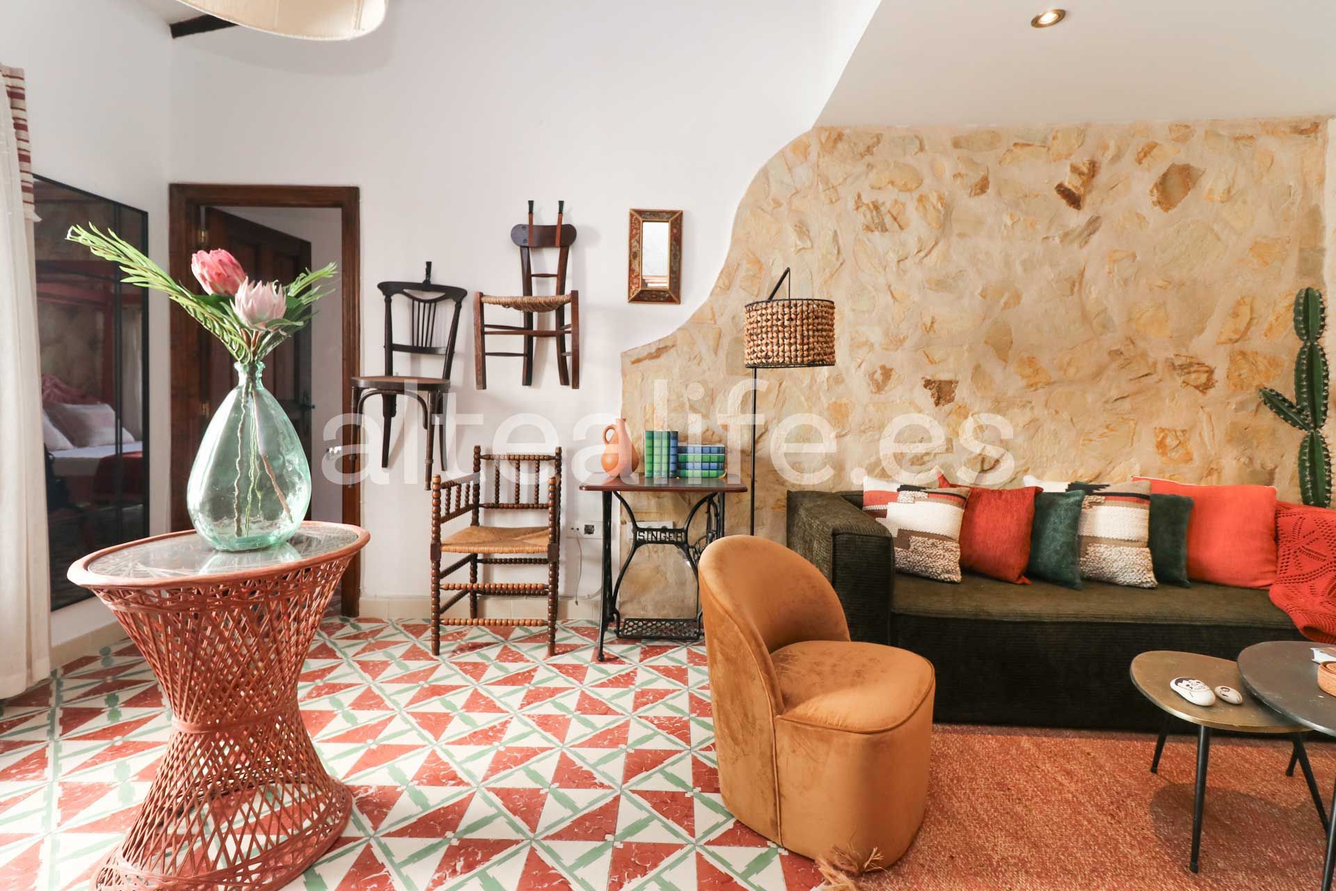 Sala d'estar de Casa adosada en venda en Altea amb Terrassa i Balcó
