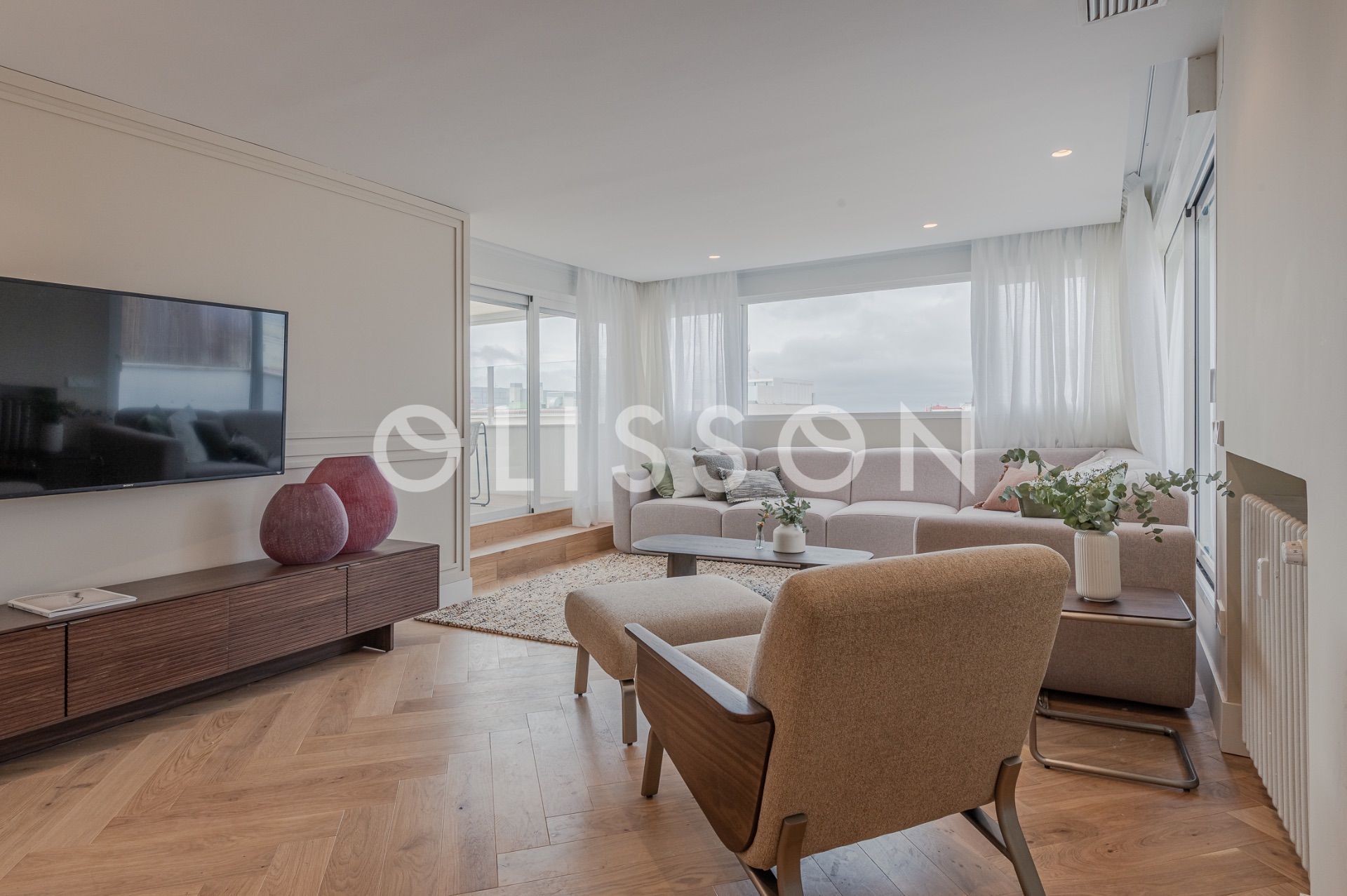 Living room of Attic for sale in  Madrid Capital  with Air Conditioner, Heating and Terrace