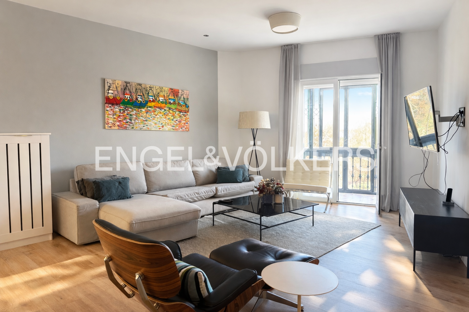 Living room of Apartment to rent in  Madrid Capital  with Air Conditioner, Heating and Furnished