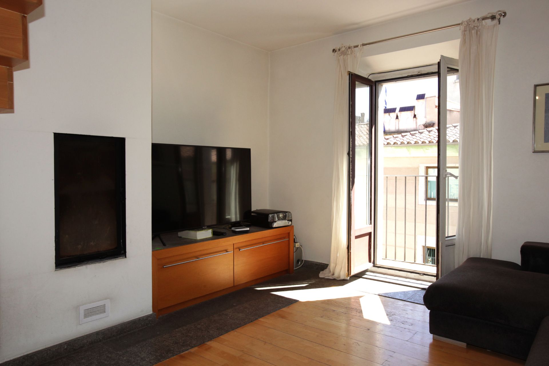 Sala d'estar de Àtic en venda en Girona Capital amb Calefacció, Parquet i Terrassa