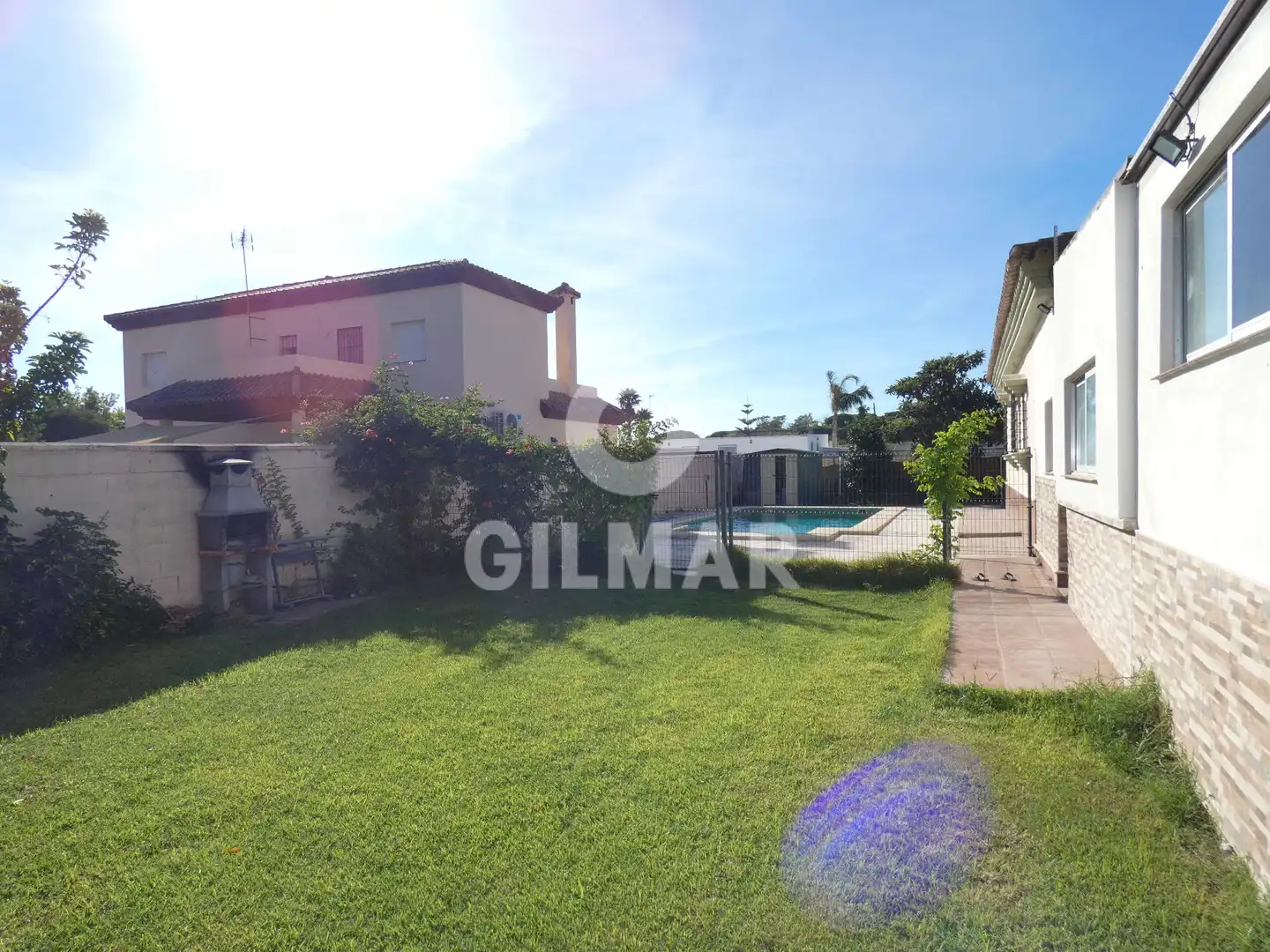 Jardí de Casa o xalet de lloguer en El Puerto de Santa María amb Aire condicionat, Jardí privat i Piscina