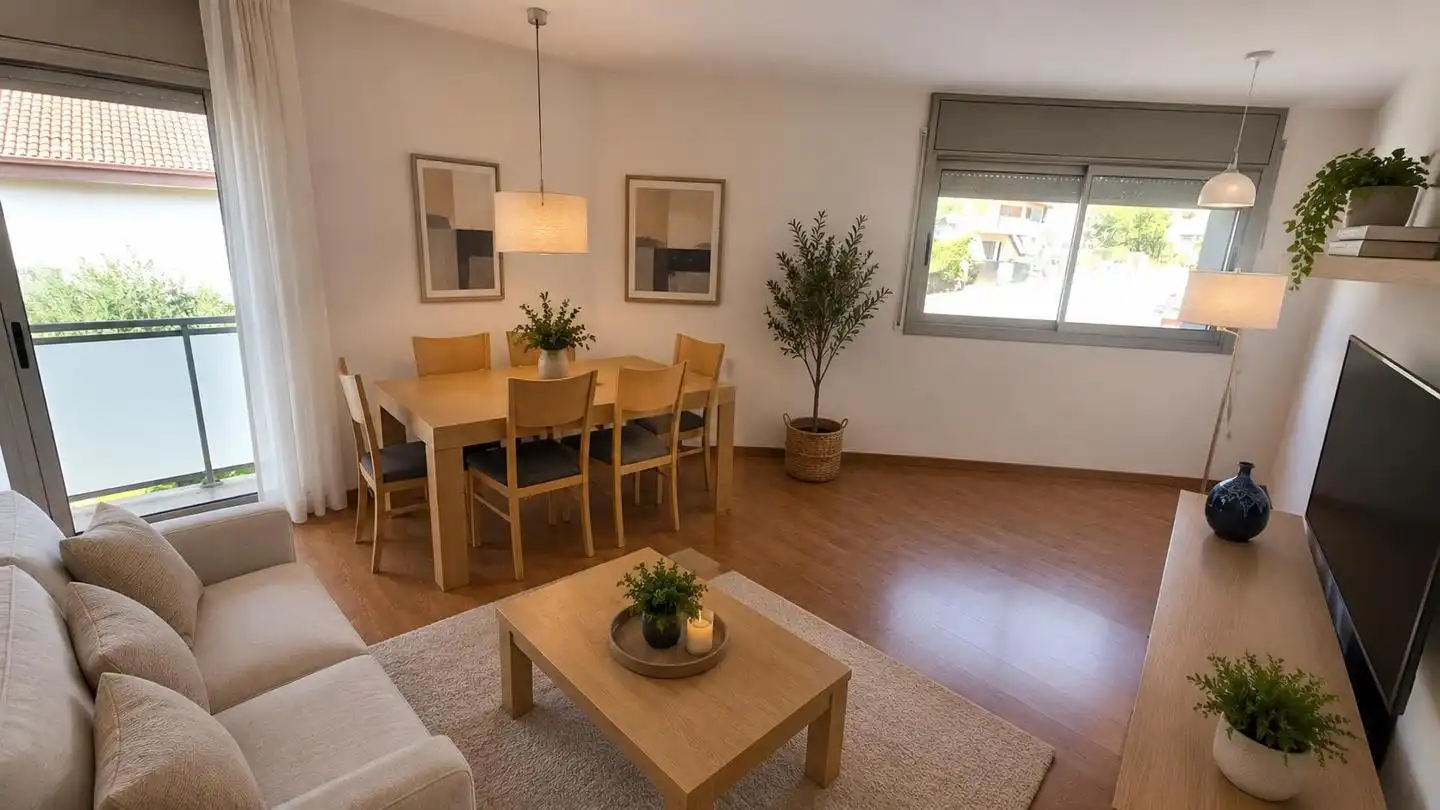 Living room of Flat for sale in Els Hostalets de Pierola  with Air Conditioner, Parquet flooring and Balcony