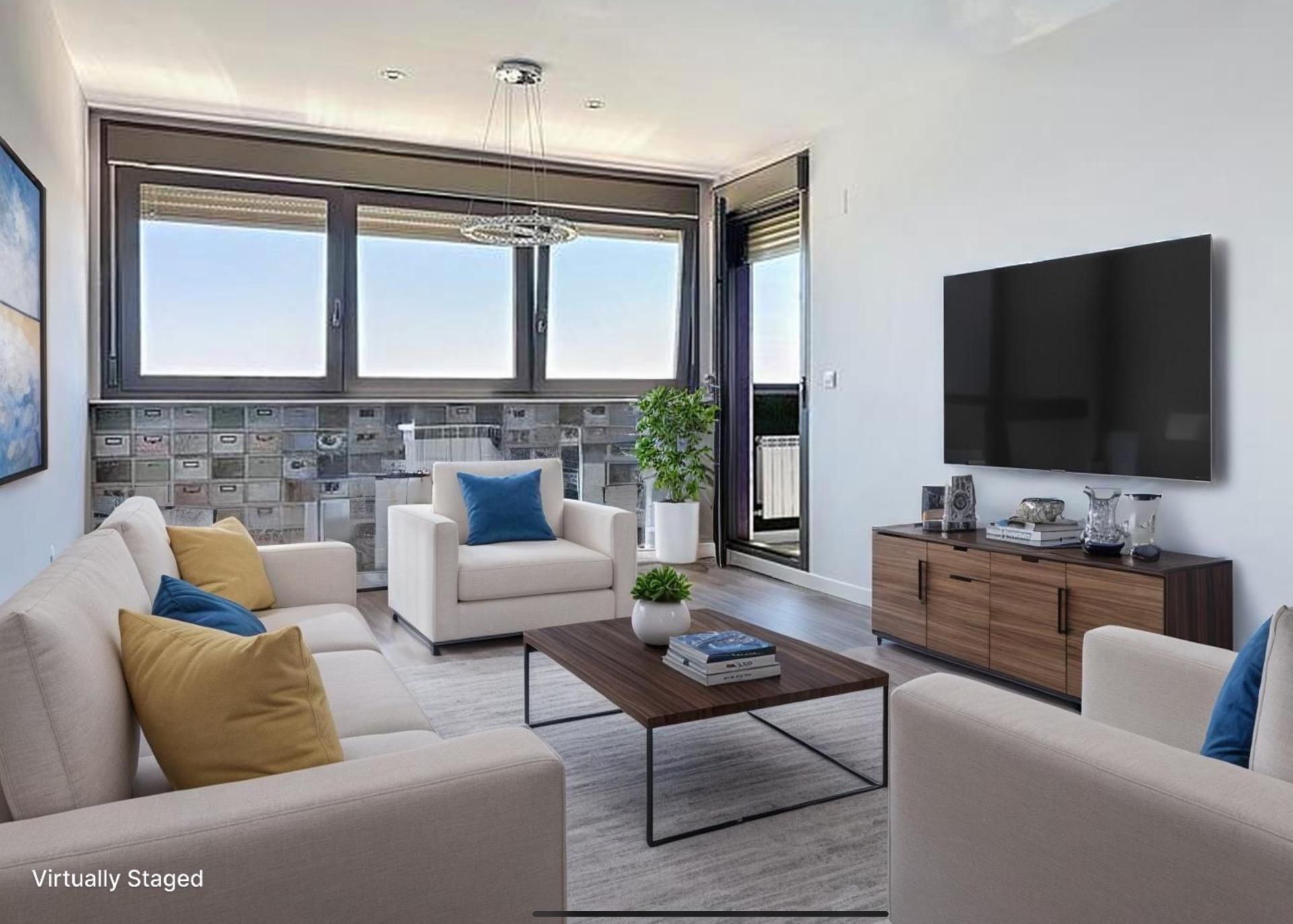 Living room of Flat for sale in  Zaragoza Capital  with Air Conditioner, Heating and Private garden