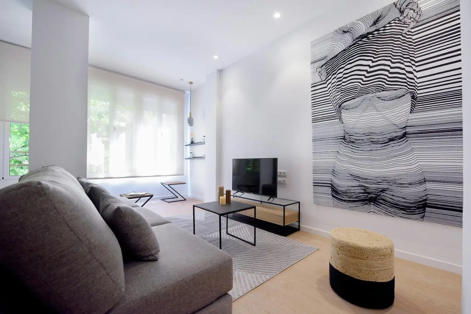 Living room of Flat for share in Valencia  with Air Conditioner, Furnished and TV