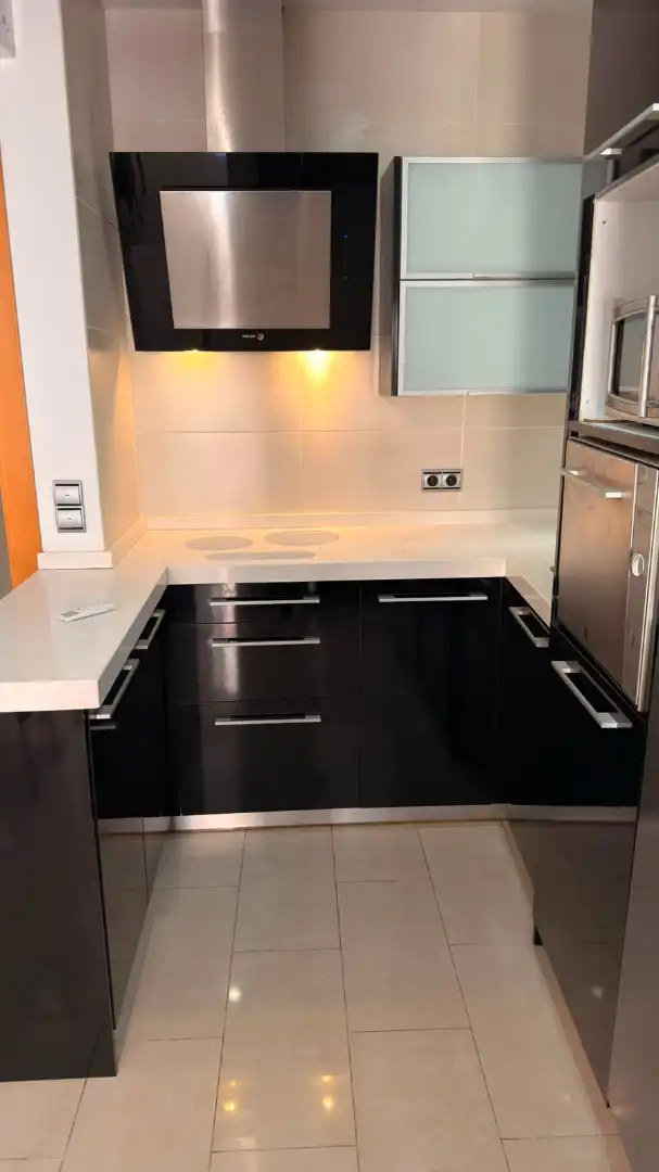 Cuina de Apartament de lloguer en Granada amb Moblat, Rentadora i Microones