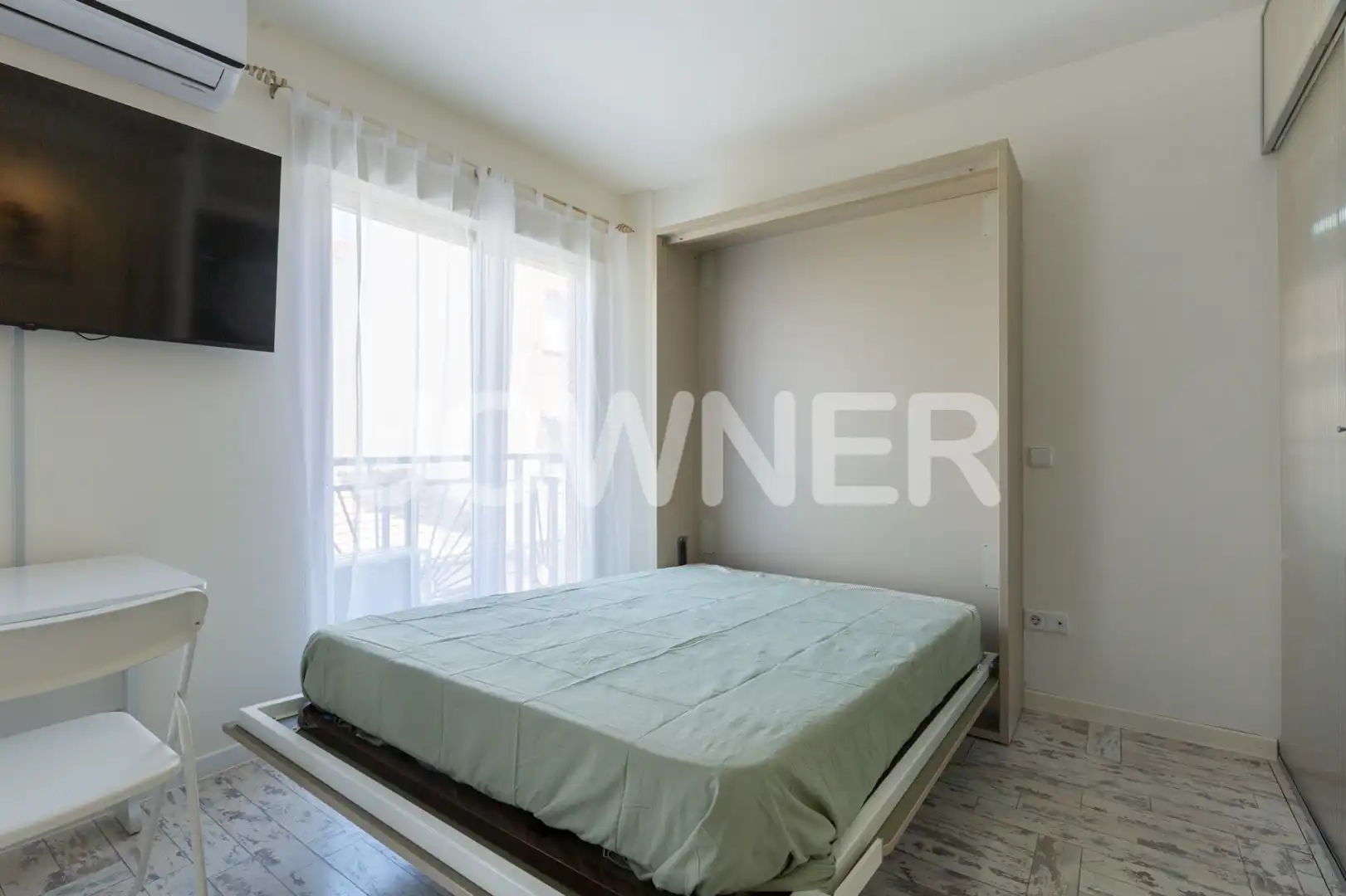 Schlafzimmer von Wohnung zur Miete in Madrid mit Klimaanlage, Heizung und Möbliert