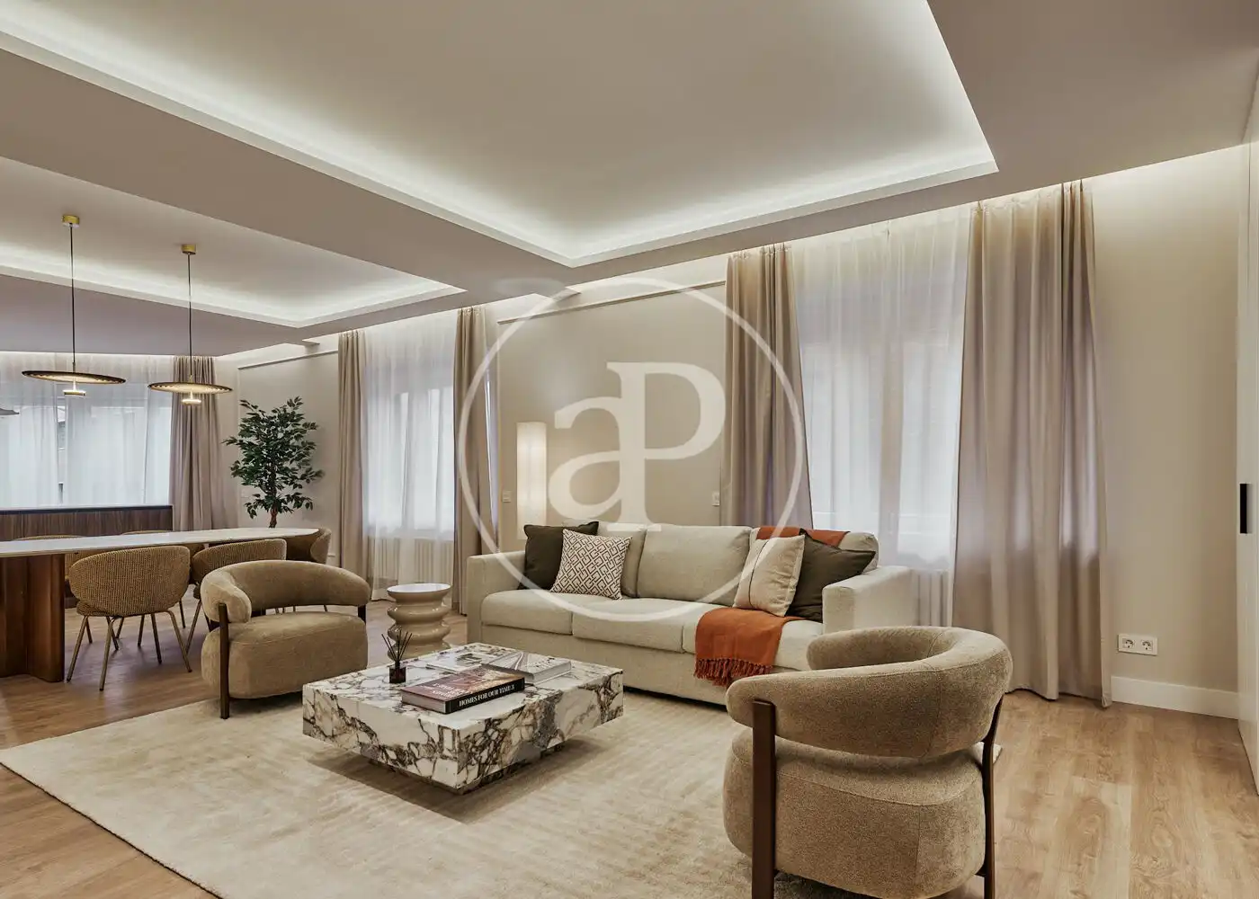 Sala de estar de Piso en venta en  Madrid Capital con Aire acondicionado, Calefacción y Amueblado