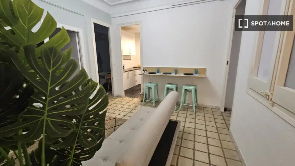 Living room of Flat for share in Barcelona  with Air Conditioner, Heating and Furnished