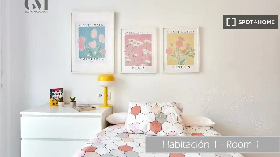 Schlafzimmer von Wohnung zur untervermieten in Cádiz mit Klimaanlage und Terrasse