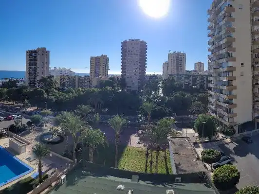 Außenansicht von Wohnung zur Miete in Roquetas de Mar mit Klimaanlage, Terrasse und Balkon