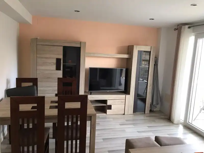Living room of Flat for sale in Gandia  with Parquet flooring, Terrace and Furnished