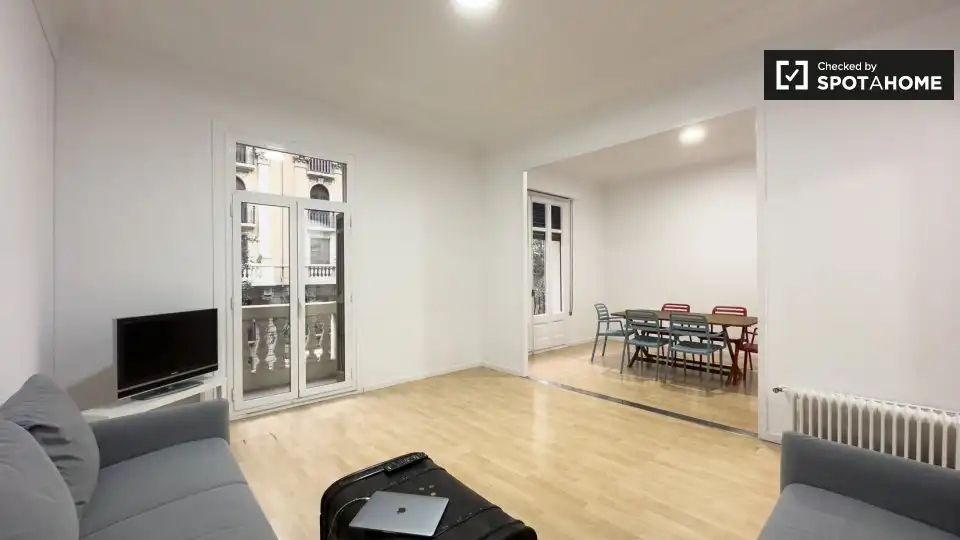 Sala de estar de Piso de alquiler en Barcelona con Aire acondicionado, Calefacción y Amueblado