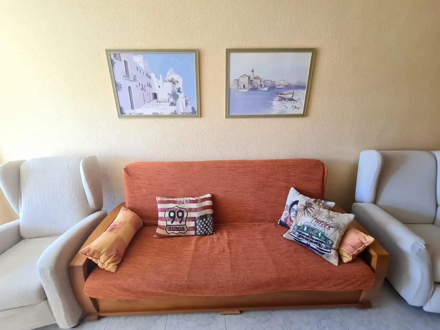 Sala de estar de Piso en venta en Guardamar del Segura con Aire acondicionado, Terraza y Piscina comunitaria