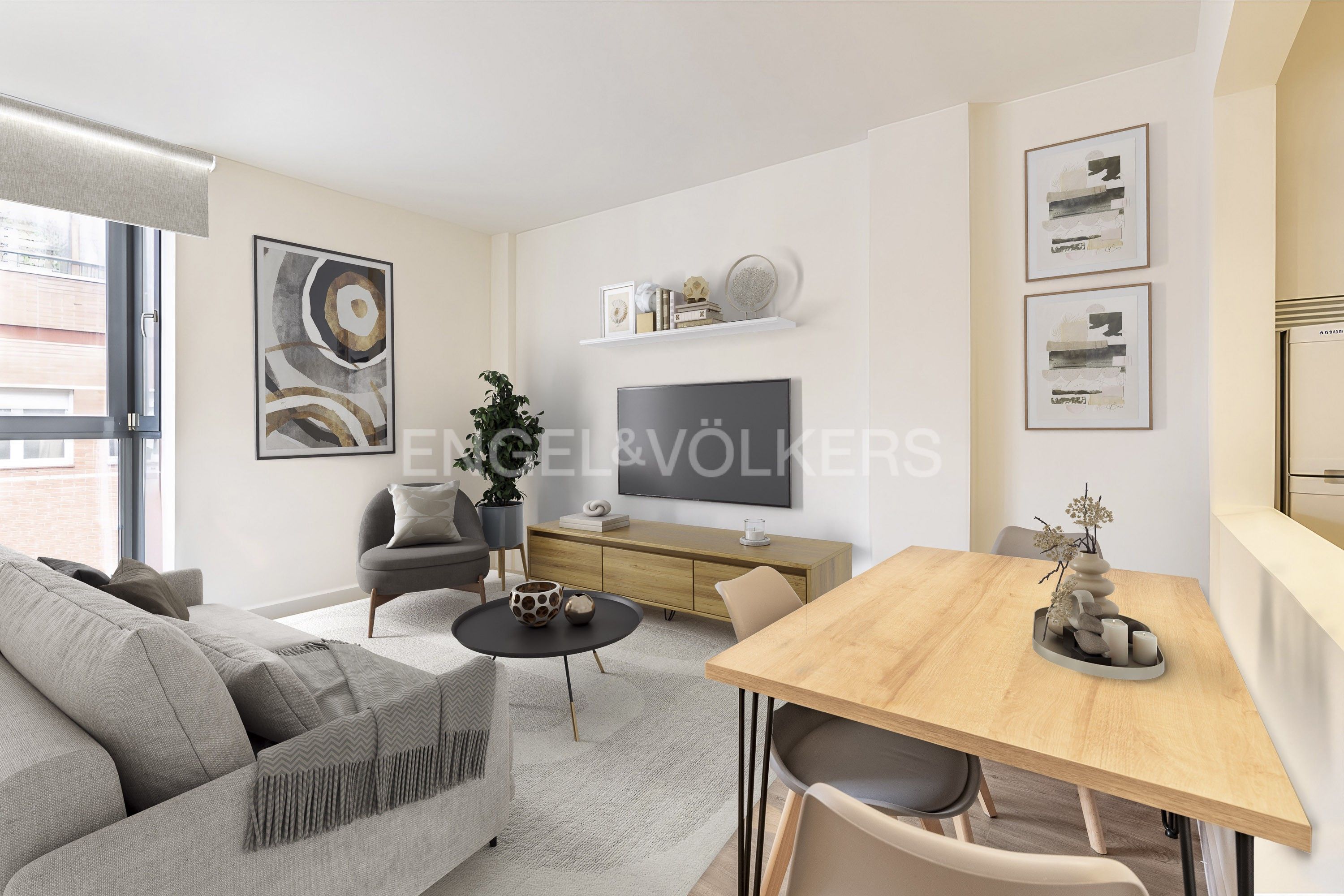 Living room of Apartment to rent in  Madrid Capital  with Air Conditioner, Heating and Terrace