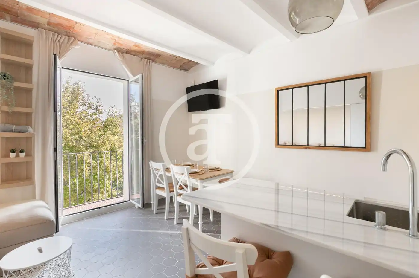 Küche von Wohnung zur Miete in  Barcelona Capital mit Klimaanlage, Heizung und Möbliert