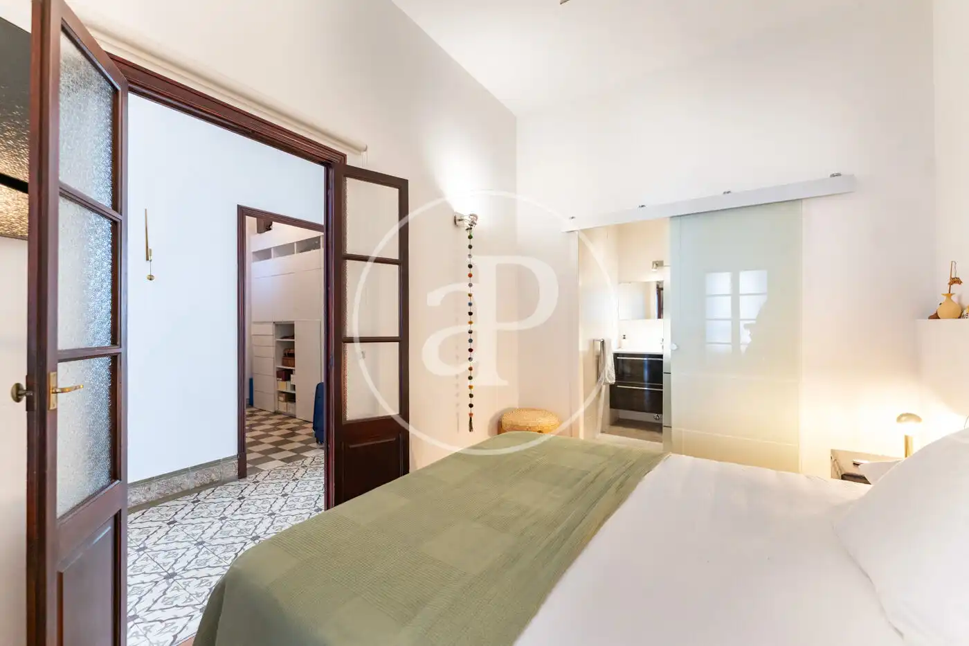 Schlafzimmer von Wohnung zur Miete in  Palma de Mallorca mit Klimaanlage, Heizung und Möbliert
