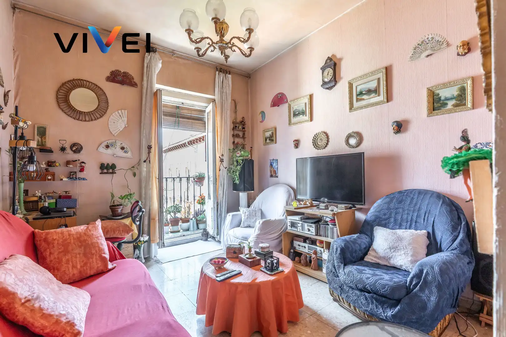 Sala de estar de Piso en venta en Madrid con Balcón