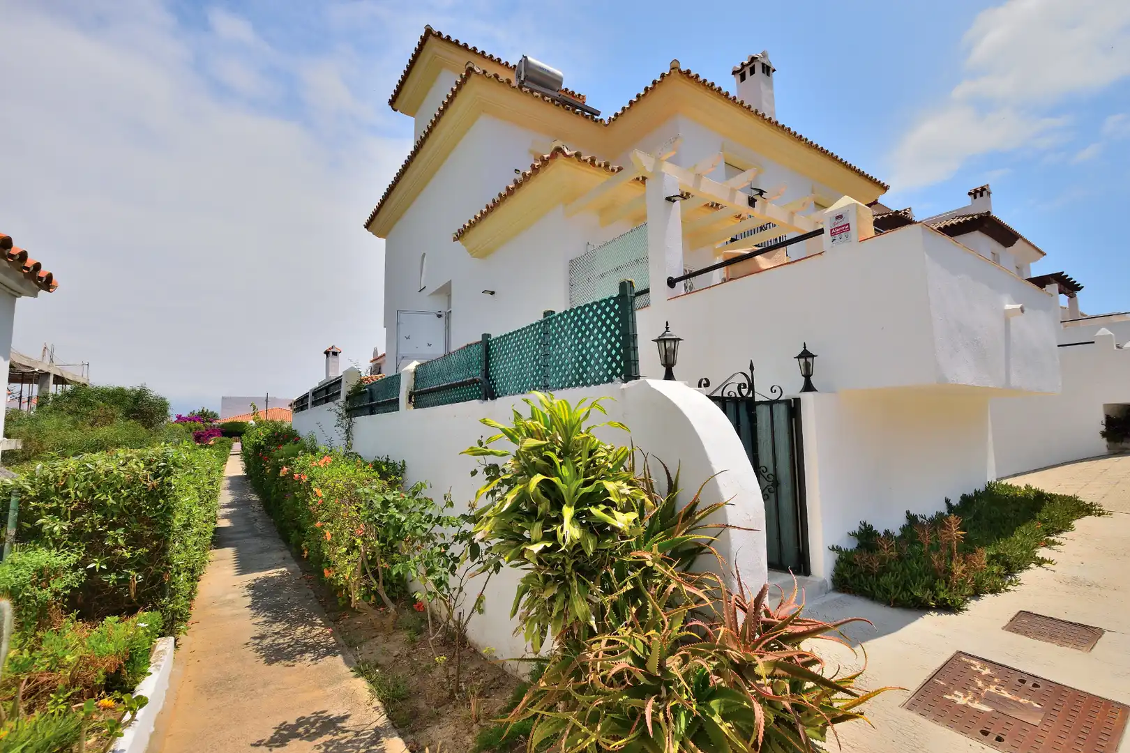 Exterior view of Detached homes for sale in Manilva  with Air Conditioner, Private garden and Terrace