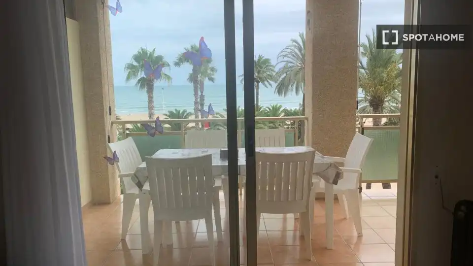 Terrace of Flat for rent in Cullera  with Air Conditioner, Heating and Furnished