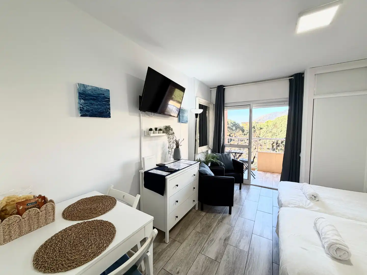 Terrassa de Estudi de lloguer en Benalmádena amb Aire condicionat, Terrassa i Moblat