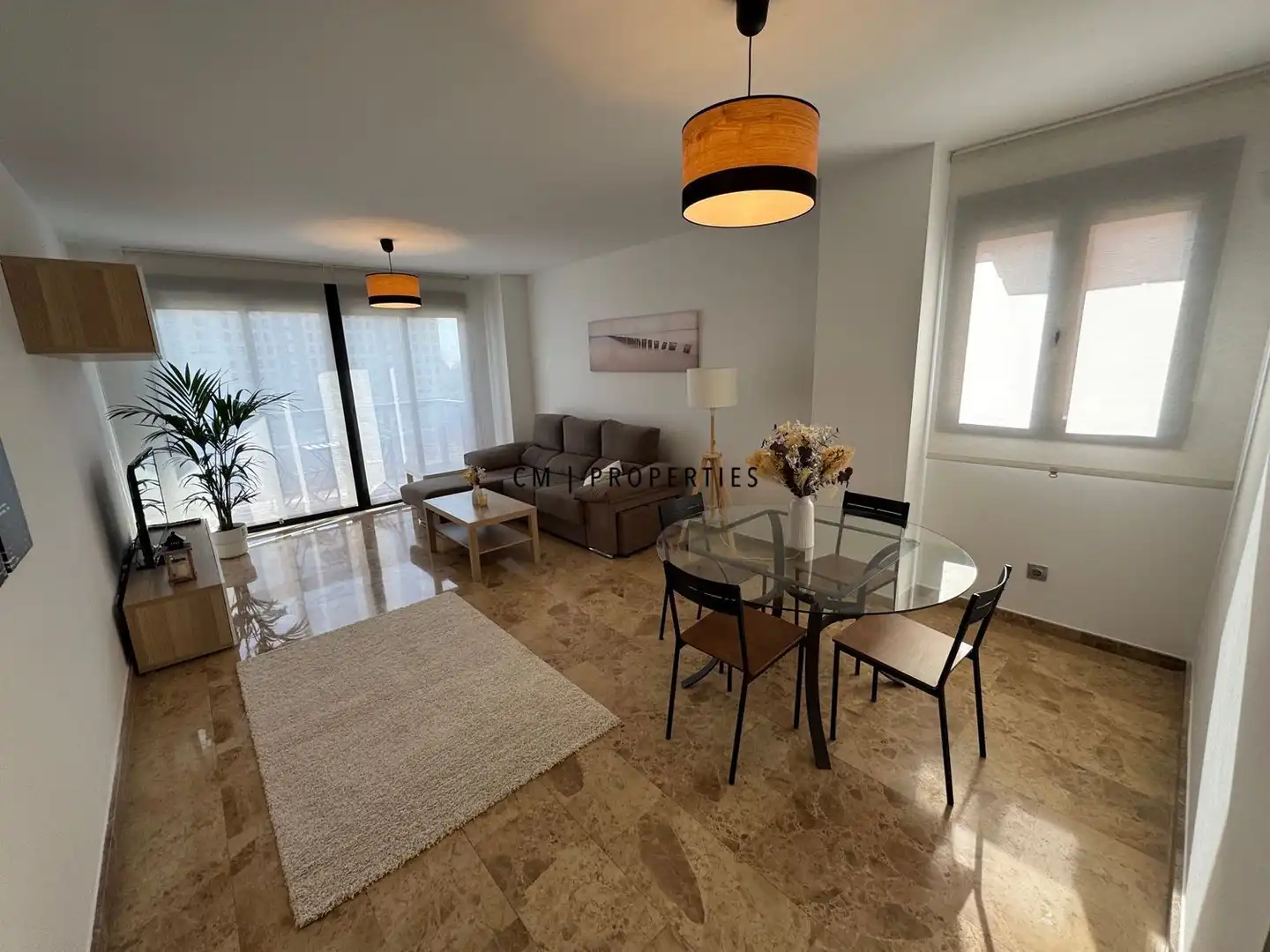 Wohnzimmer von Wohnung zur Miete in Valencia mit Klimaanlage, Heizung und Terrasse