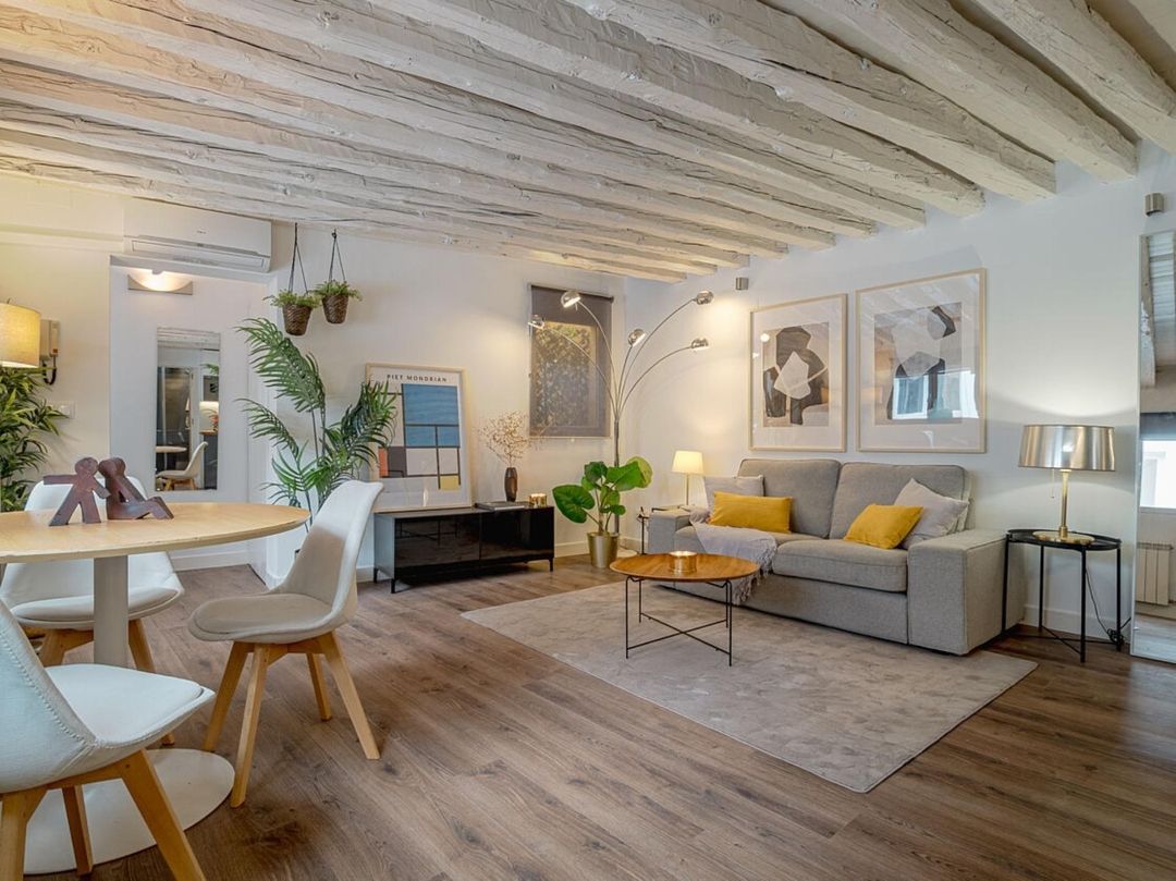 Living room of Flat for sale in  Madrid Capital  with Air Conditioner, Heating and Furnished