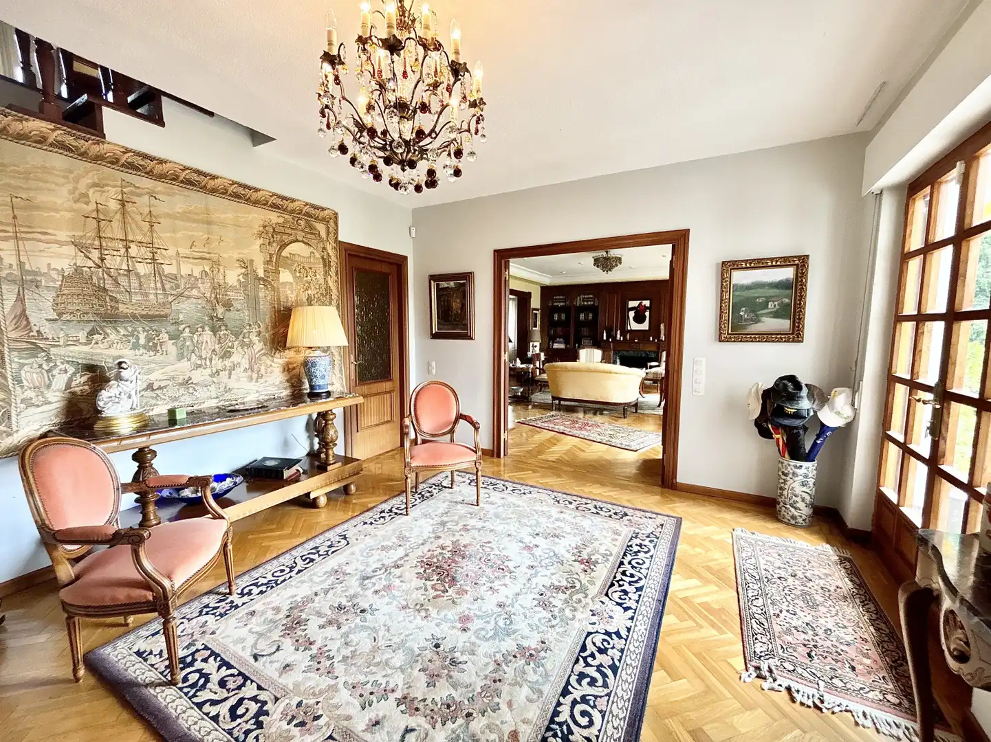 Living room of Houses for sale in Sariego  with Heating, Private garden and Parquet flooring