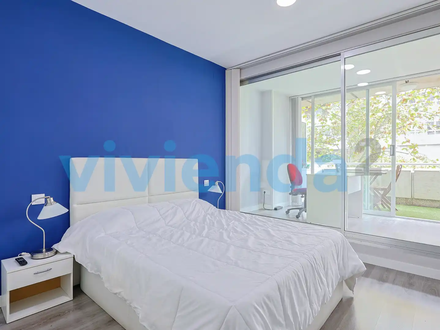 Schlafzimmer von Wohnung zur Miete in Madrid mit Klimaanlage, Heizung und Terrasse